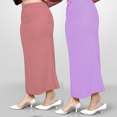 VIDHATA FASHION Petticoat Combo For Women Fish Cut Shape Saree Inskirt Peach and Purple Lycra Blend Petticoat(XL)