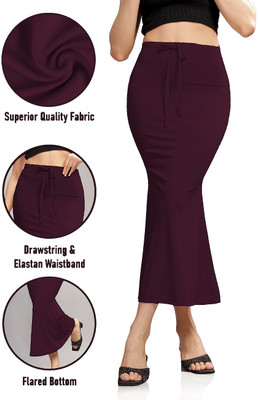 Veehaus Purple Soft Stretchable Women Saree Shaper, Petticoat Lycra Blend Petticoat(M)