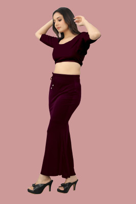 Ozberk Creation K.MT._Fish_Purple_M_Saree Shapewear shapewear petticoat For Women Lycra Blend Petticoat(M)