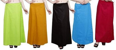 zdea 5 PEICE WOMENS PETTICOAT MULTI COLOUR UNDERSKIRT Cotton Blend Petticoat(XXL)