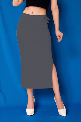 DSV ENTERPRISES Shapeware Dark Grey M0037 Lycra Blend Petticoat(XL)