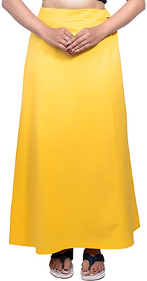 FASHION COLLETCOR 2025-Light Yellow Cotton Saree Petticoat Shapewear for Women Pure Cotton Petticoat(L)