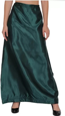Tyu fashion Dark green satin petticoat for women Satin Blend Petticoat(Free)
