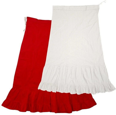 Belizzi Paridhan Red & White Combo Pure Cotton Petticoat(XXL)