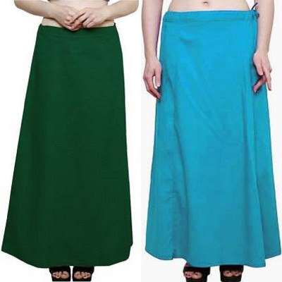 Gugaliya BOTTLE GREEN-FIROZI Pure Cotton Petticoat(Medium)