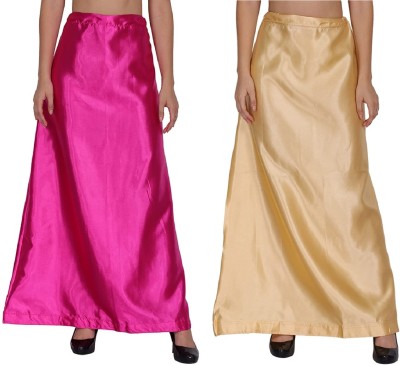 Guddan GD-6013-Magenta-Golden Pure Satin Petticoat(Free)