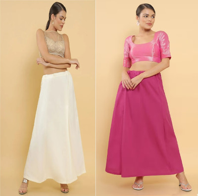 Lootnixx SP_Pinkish Red + Cream petticoat Combo For women Free Pure Cotton Petticoat(Free)