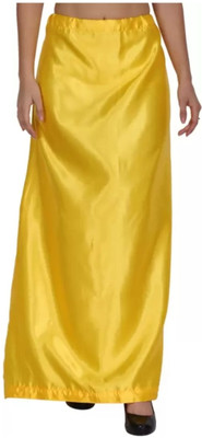 Bni fashion Yellow satin petticoat for women Satin Blend Petticoat(Free)