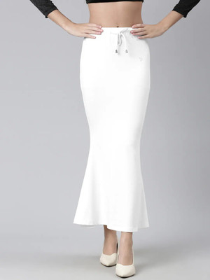 BADGERW INSOME Stylish Flare Saree Shapewear White (XXL) Lycra Blend Petticoat(XXL)