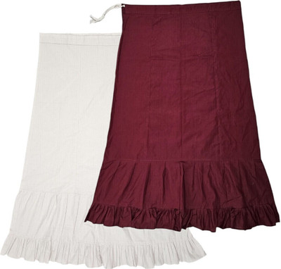 house of common White & Deep Maroon Combo Pure Cotton Petticoat(XXL)
