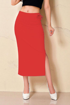 The Stanch Shapeware Red MT0038 Lycra Blend Petticoat(XXL)