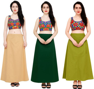 IGNOTO FKK_3PTCT-BGE_D.GRN_OLV.GRN Cotton Blend Petticoat(Free)