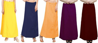 Gugaliya YELLOW-GERMAN BLUE-Golden yellow-Jamuni-Maroon Pure Cotton Petticoat(Medium)