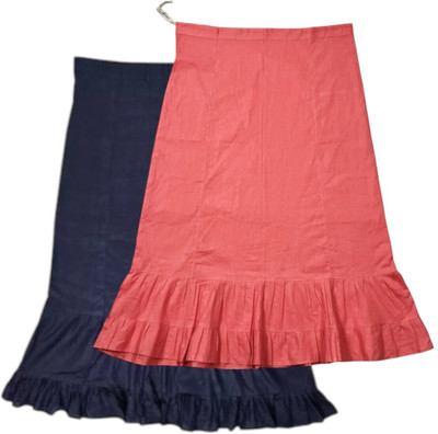 Belizs Navy Blue & Light Carmine Pink Combo Pure Cotton Petticoat(XL)