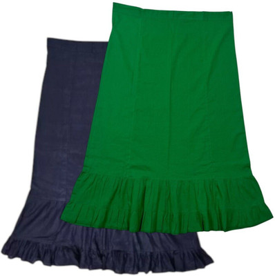 Belizs Navy Blue & Dark Spring Green Combo Pure Cotton Petticoat(XL)