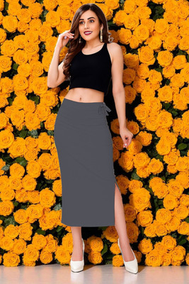 DSV ENTERPRISES Shapeware Dark Grey MT021 Lycra Blend Petticoat(XS)
