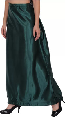 FFFR FASHION Dark green satin petticoat Satin Blend Petticoat(Free)