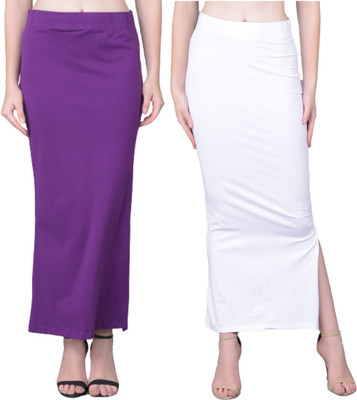 Comfort Lady Saree Shapewear 2 Pcs (Light Yellow and Slate Grey) Cotton Blend Petticoat(3XL)