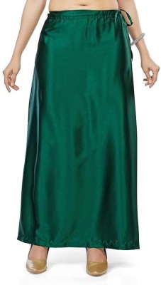 KAVYA DESIGNERS BOTTLE GREEN A4 STYLES Pure Satin Petticoat(Free)