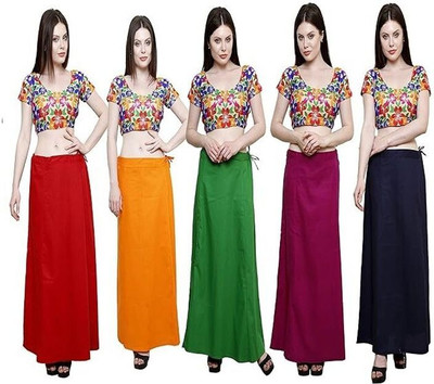 ADEETYA COTTON PETTICOAT COMBO OF 5 Cotton Blend Petticoat(Free)