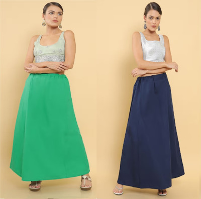 Lootnixx SP_Navy Blue + Mint Green petticoat Combo For women Medium Pure Cotton Petticoat(Medium)