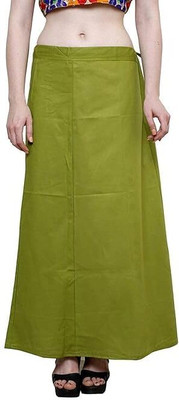 Drishti Fashion Products Mehndi Green Petticoat Freesize Flip Pure Cotton Petticoat(Free)