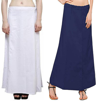 Gugaliya WHITE-GERMAN BLUE Pure Cotton Petticoat(Medium)
