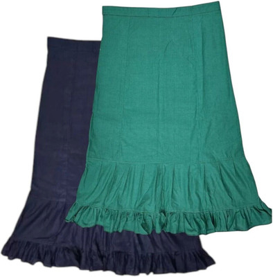 Belizs Navy Blue & Light Pine Green Combo Pure Cotton Petticoat(XXL)