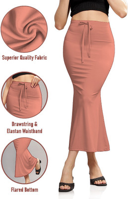 Veehaus Peach saree shapewear cotton petticoat Lycra Blend Petticoat(S)