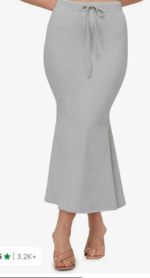 VIDHATA FASHION Grey Color Lycra Blend Smooth Curve Fish Cut Shapewear Petticoat For Women Lycra Blend Petticoat(L)