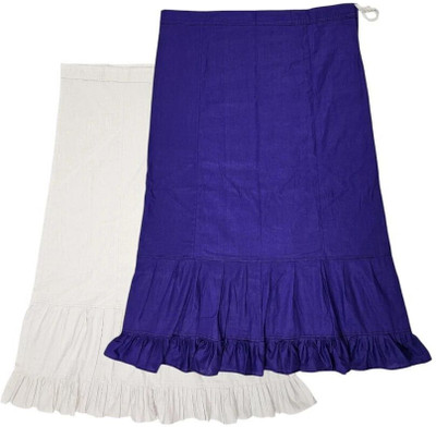Belizzi Paridhan White & St Patricks Blue Combo Pure Cotton Petticoat(XL)