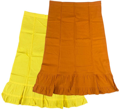 house of common Lime & Dirty Orange Combo Pure Cotton Petticoat(XXL)