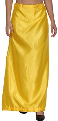 Bigmegamart Women Casual Inskirt Daily Wear Readymade Saree Underskirt Lemon Satin Blend Petticoat(Free)