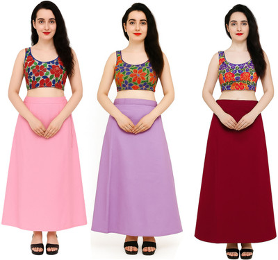 IGNOTO 3PTCT-BB.PNK_LT.PPL_MRN Cotton Blend Petticoat(Free)