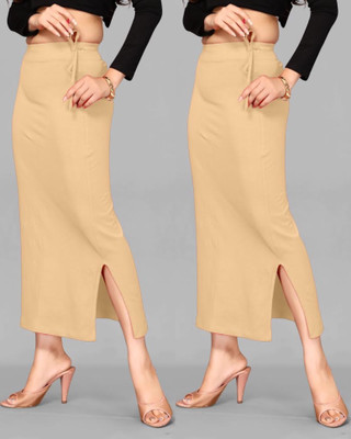 DRESQUE STORE Slim Saree shapewear Combo Beige & Beige (S) Lycra Blend Petticoat(S)