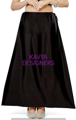Aarvi styles BLACK COLOUR PETTICOAT130 Pure Satin Petticoat(Free)