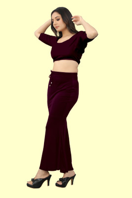 KERMIT TAX_FishCut_purple_XL_Saree Shapewear shapewear petticoat For saree Lycra Blend Petticoat(XL)