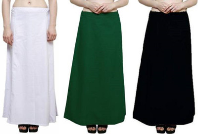Gugaliya BLACK WHITE BOTTLE GREEN Pure Cotton Petticoat(Medium)