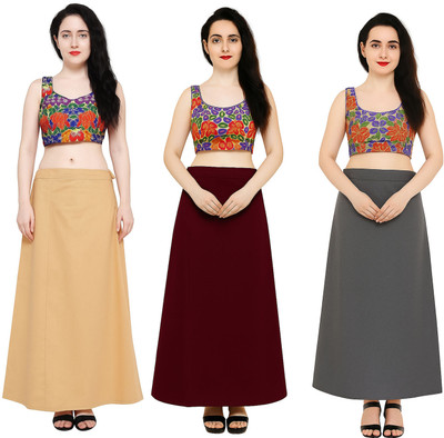 IGNOTO 3PTCT-BGE_D.MRN_GRY Cotton Blend Petticoat(Free)