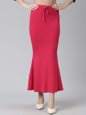 DRESQUE STORE Stylish Flare Saree Shapewear Pink (M) Lycra Blend Petticoat(M)