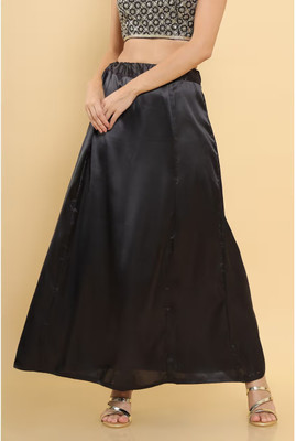 Lootnixx SATIN_SP_BLACK_F Pure Satin Petticoat(Free)