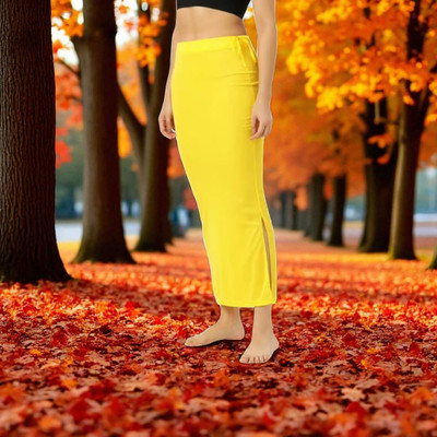 DSV ENTERPRISES Slim Petticoat Yellow MT026-XS Lycra Blend Petticoat(XS)