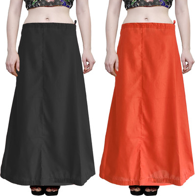 sadaf creation orange+black petticoat 2 pcs Pure Cotton Petticoat(Free)