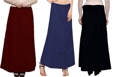 Gugaliya MAROON--GERMAN BLUE-BLACK Pure Cotton Petticoat(Medium)