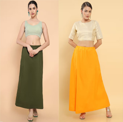 Lootnixx SP_Orange + Army Green petticoat Combo For women S Pure Cotton Petticoat(S)