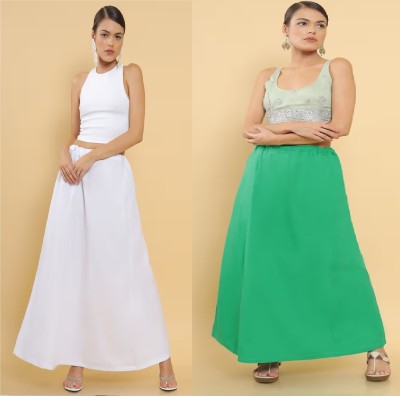 Lootnixx SP_Mint Green + White petticoat Combo For women M Pure Cotton Petticoat(M)