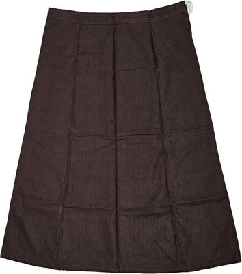 Belizs Woody Brown Pleated Pure Cotton Petticoat(XL)