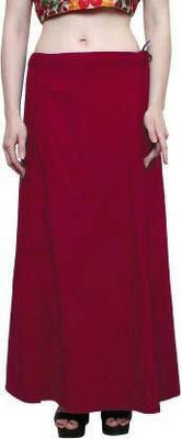 NANCY COLLECTION Women's Cotton Underskirt with Adjustable Fit, Petticoat (Dark Maroon) Cotton Blend Petticoat(Free)