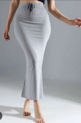 VIDHATA FASHION Grey Color Fish Cut Design With Side Slit Slim Fit Drawstring Waist Petticoat Lycra Blend Petticoat(S)