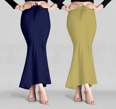 VIDRIVA EXPORT Peticoat navyblue+Khakhi Lycra Blend Petticoat(S)
